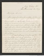 Nachlass Franz Steindachner, Brief von W. Fisher an Franz Steindachner (08.11.1877), Inv.Nr. 133.05, Seite 1
